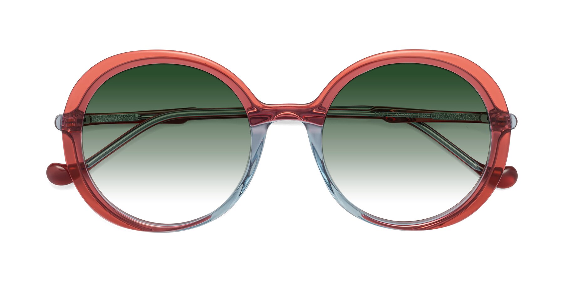 Folded Front of 1471 in Red with Green Gradient Lenses