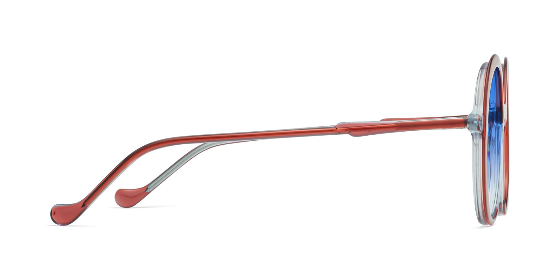 Side of 1471 in Red with Blue Gradient Lenses