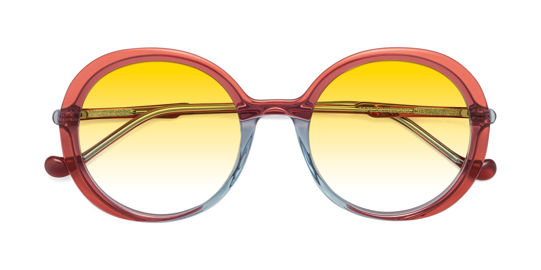 Folded Front of 1471 in Red with Yellow Gradient Lenses