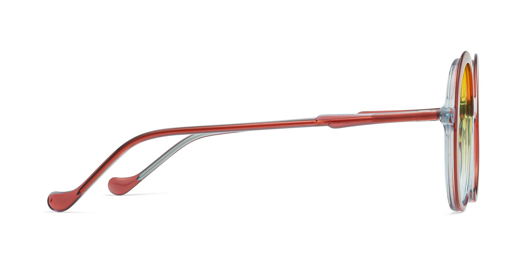 Side of 1471 in Red with Yellow Gradient Lenses