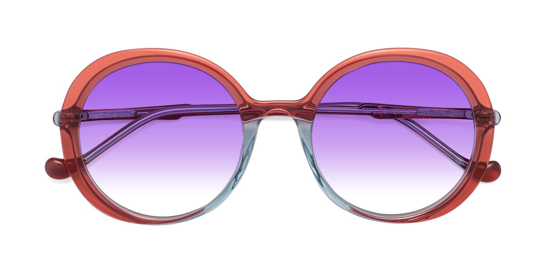Folded Front of 1471 in Red with Purple Gradient Lenses