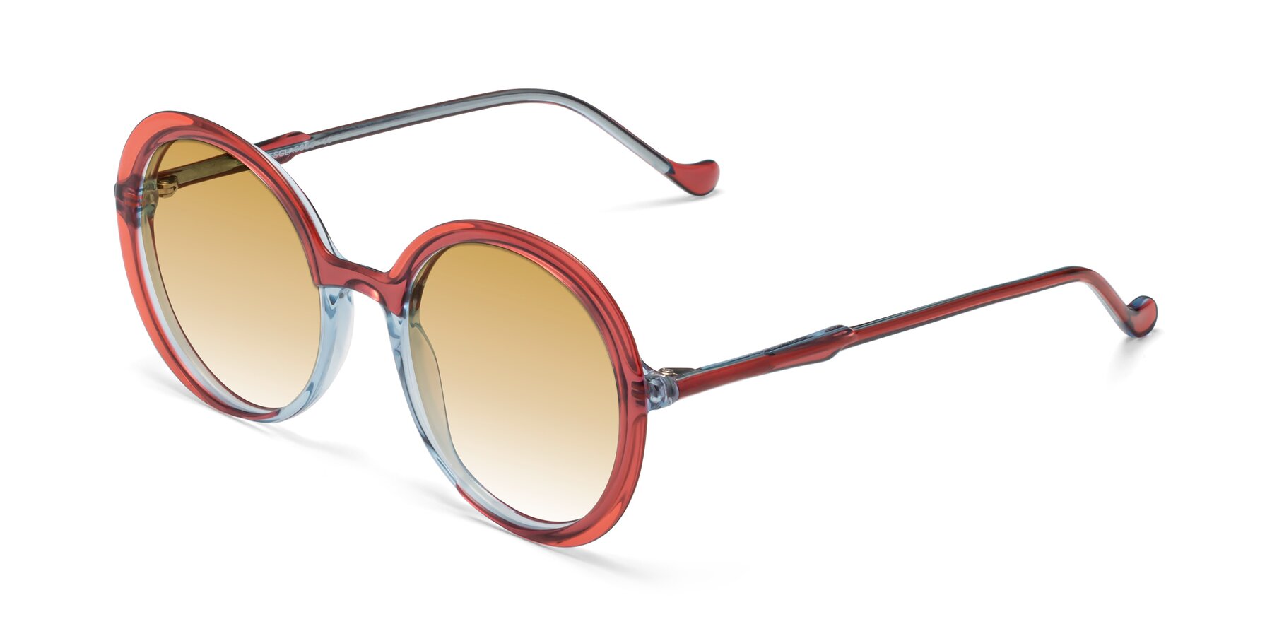 Angle of 1471 in Red with Champagne Gradient Lenses
