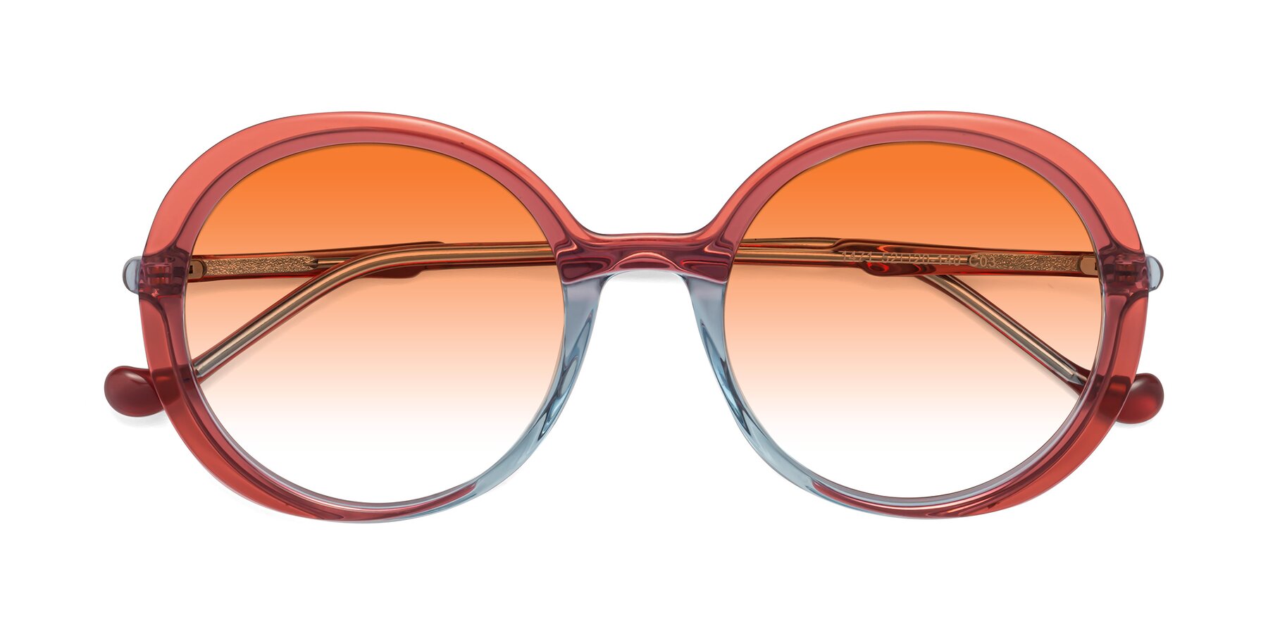 Folded Front of 1471 in Red with Orange Gradient Lenses