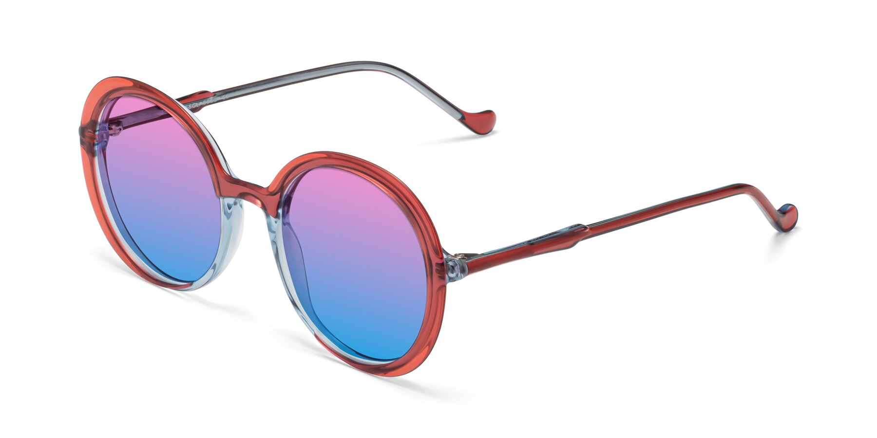 Angle of 1471 in Red with Pink / Blue Gradient Lenses