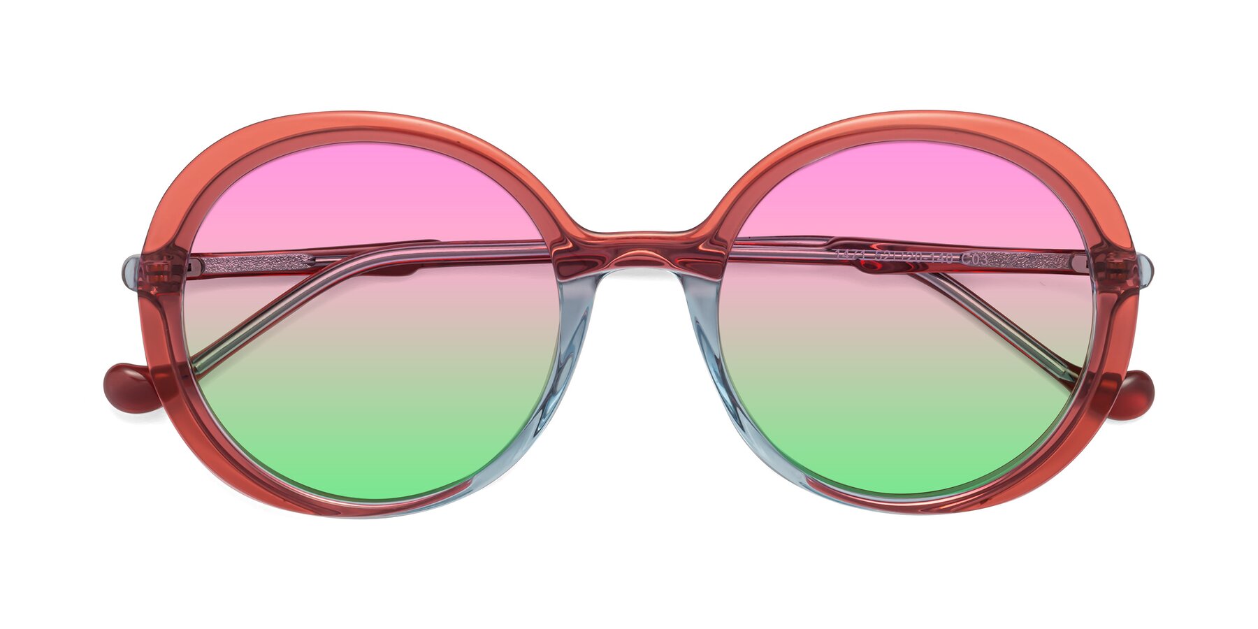 Folded Front of 1471 in Red with Pink / Green Gradient Lenses