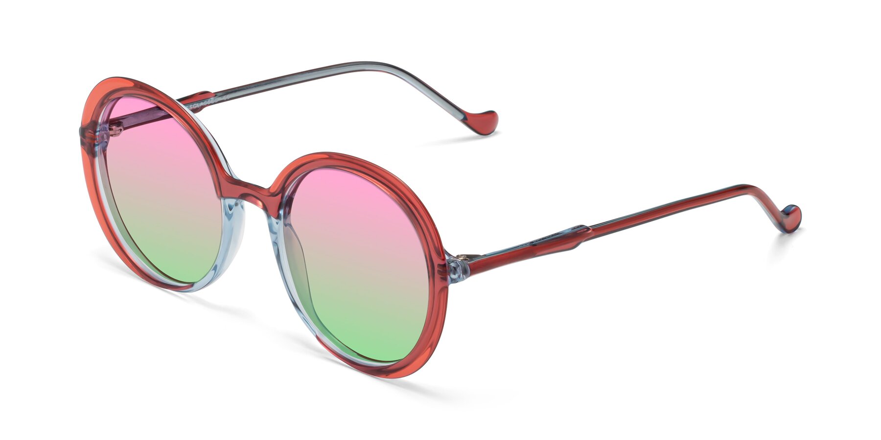 Angle of 1471 in Red with Pink / Green Gradient Lenses