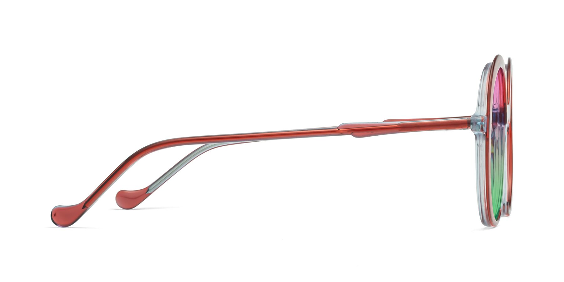 Side of 1471 in Red with Pink / Green Gradient Lenses