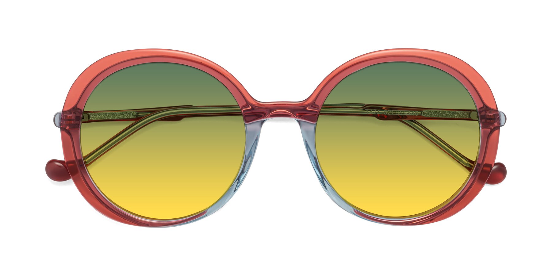 Folded Front of 1471 in Red with Green / Yellow Gradient Lenses