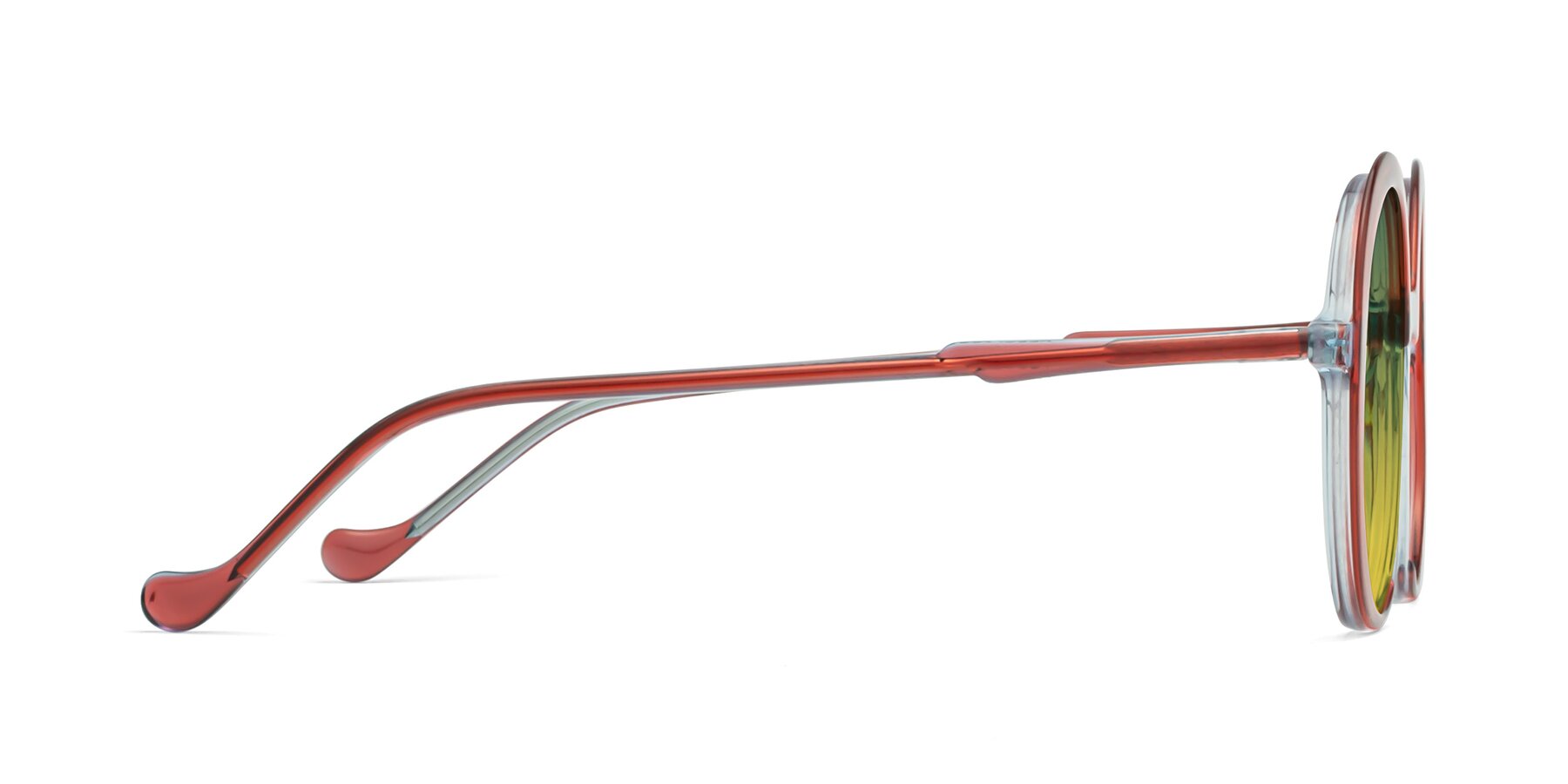 Side of 1471 in Red with Green / Yellow Gradient Lenses