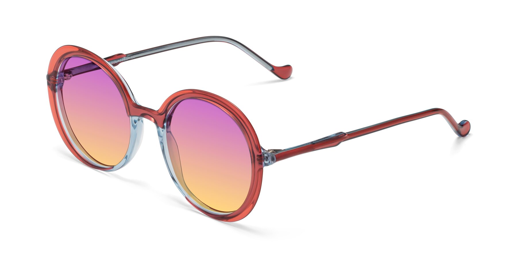 Angle of 1471 in Red with Purple / Yellow Gradient Lenses