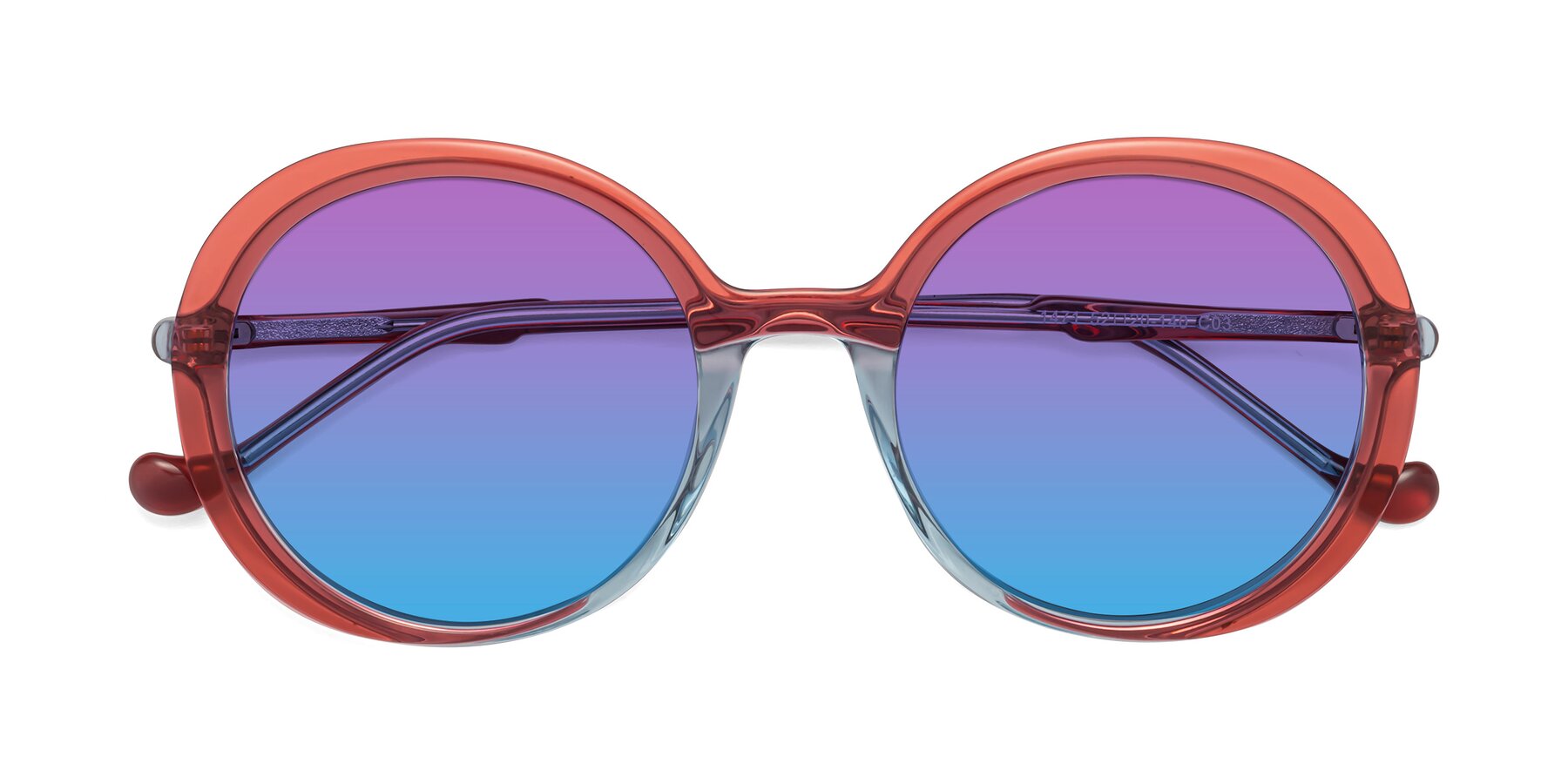 Folded Front of 1471 in Red with Purple / Blue Gradient Lenses