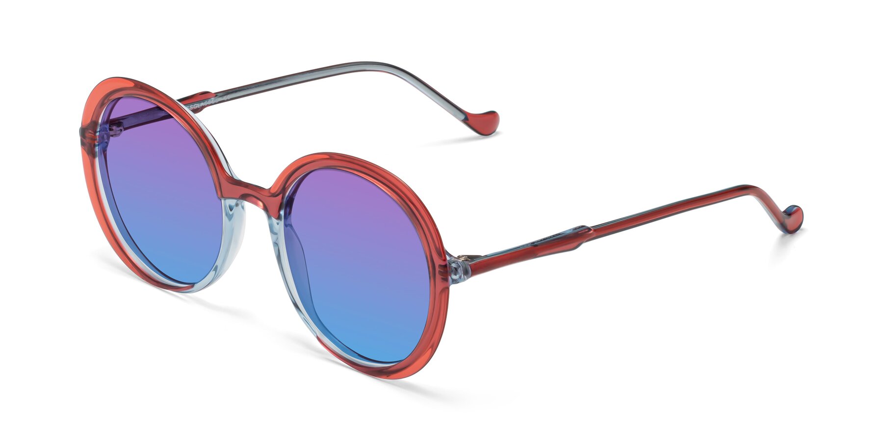 Angle of 1471 in Red with Purple / Blue Gradient Lenses