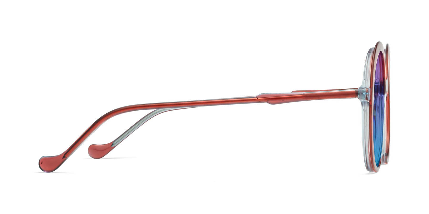 Side of 1471 in Red with Purple / Blue Gradient Lenses