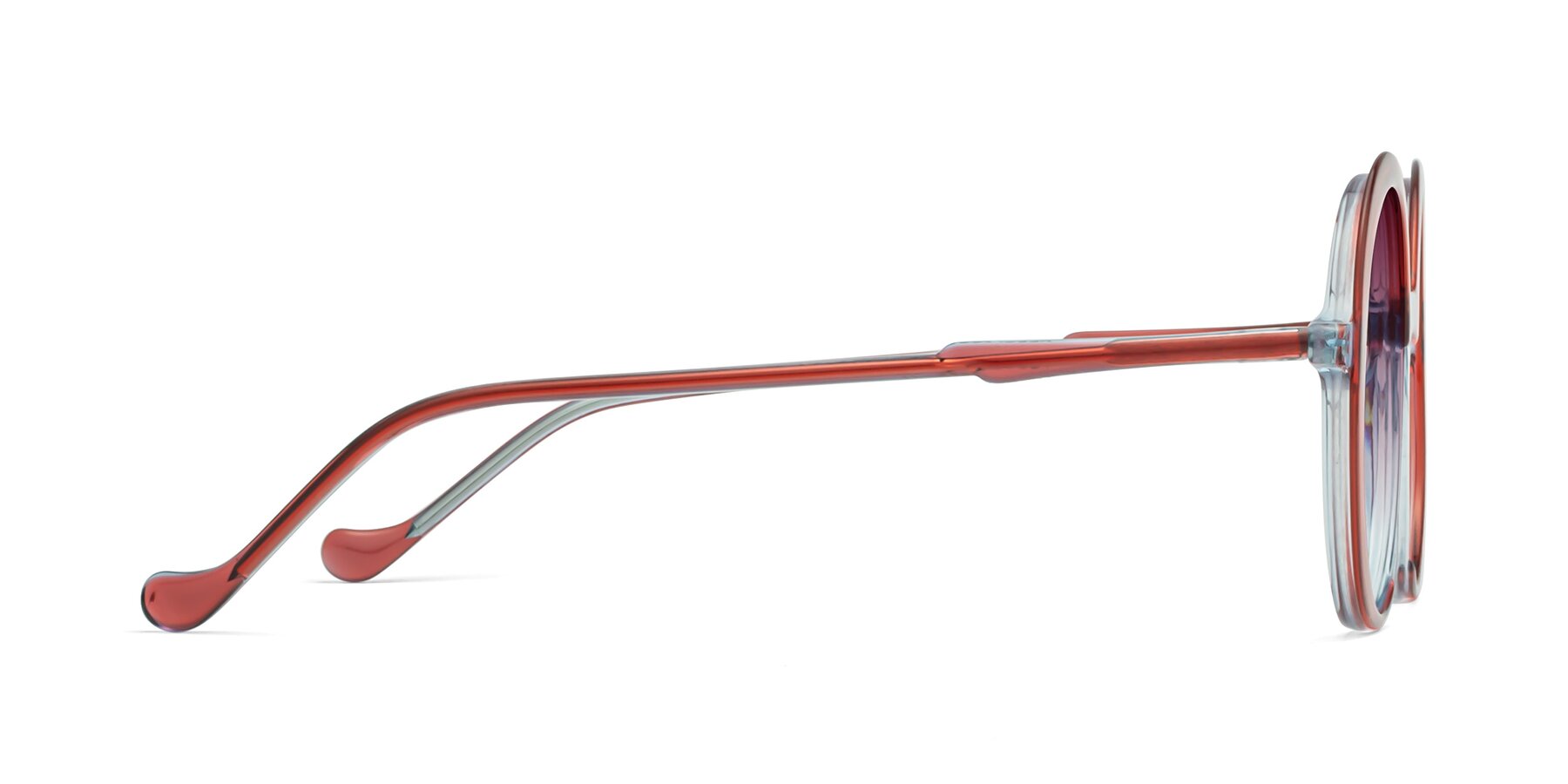 Side of 1471 in Red with Wine Gradient Lenses