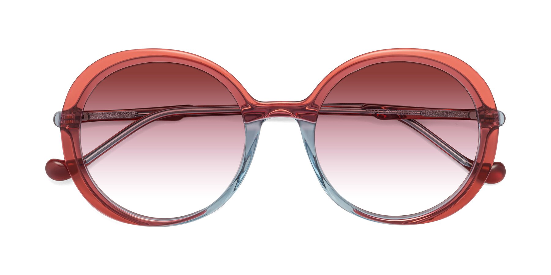 Folded Front of 1471 in Red with Garnet Gradient Lenses