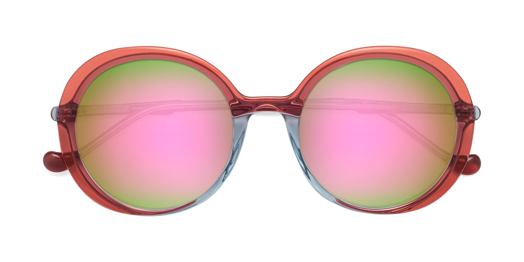 Folded Front of 1471 in Red with Pink Mirrored Lenses