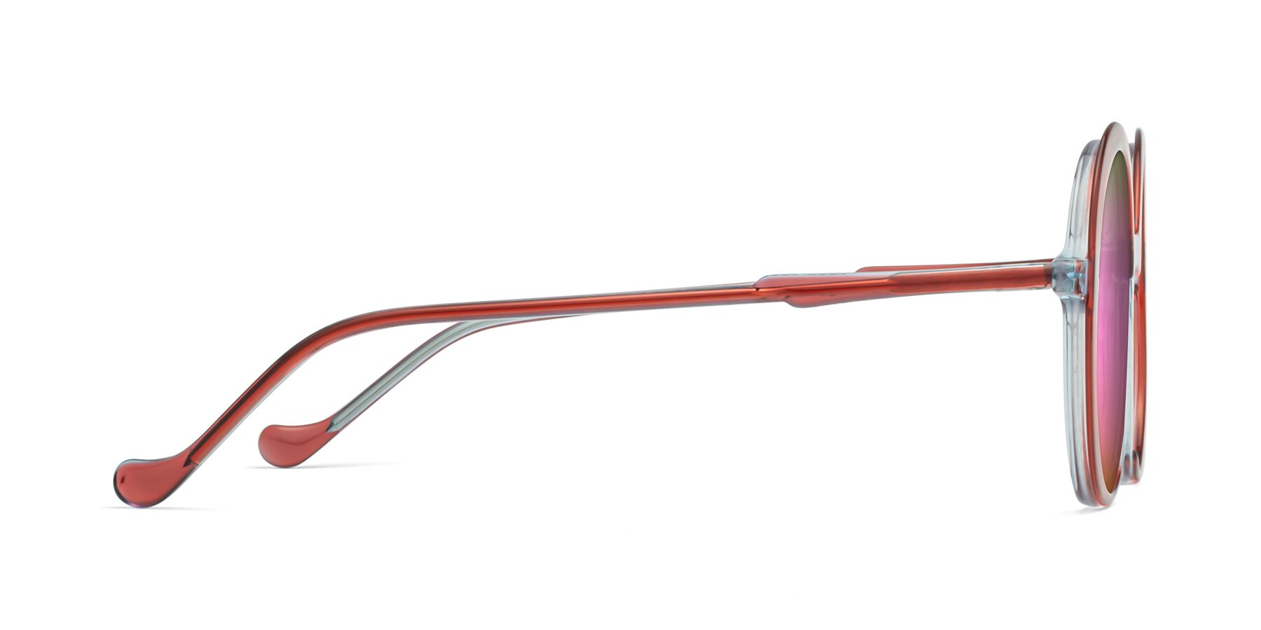 Side of 1471 in Red with Pink Mirrored Lenses