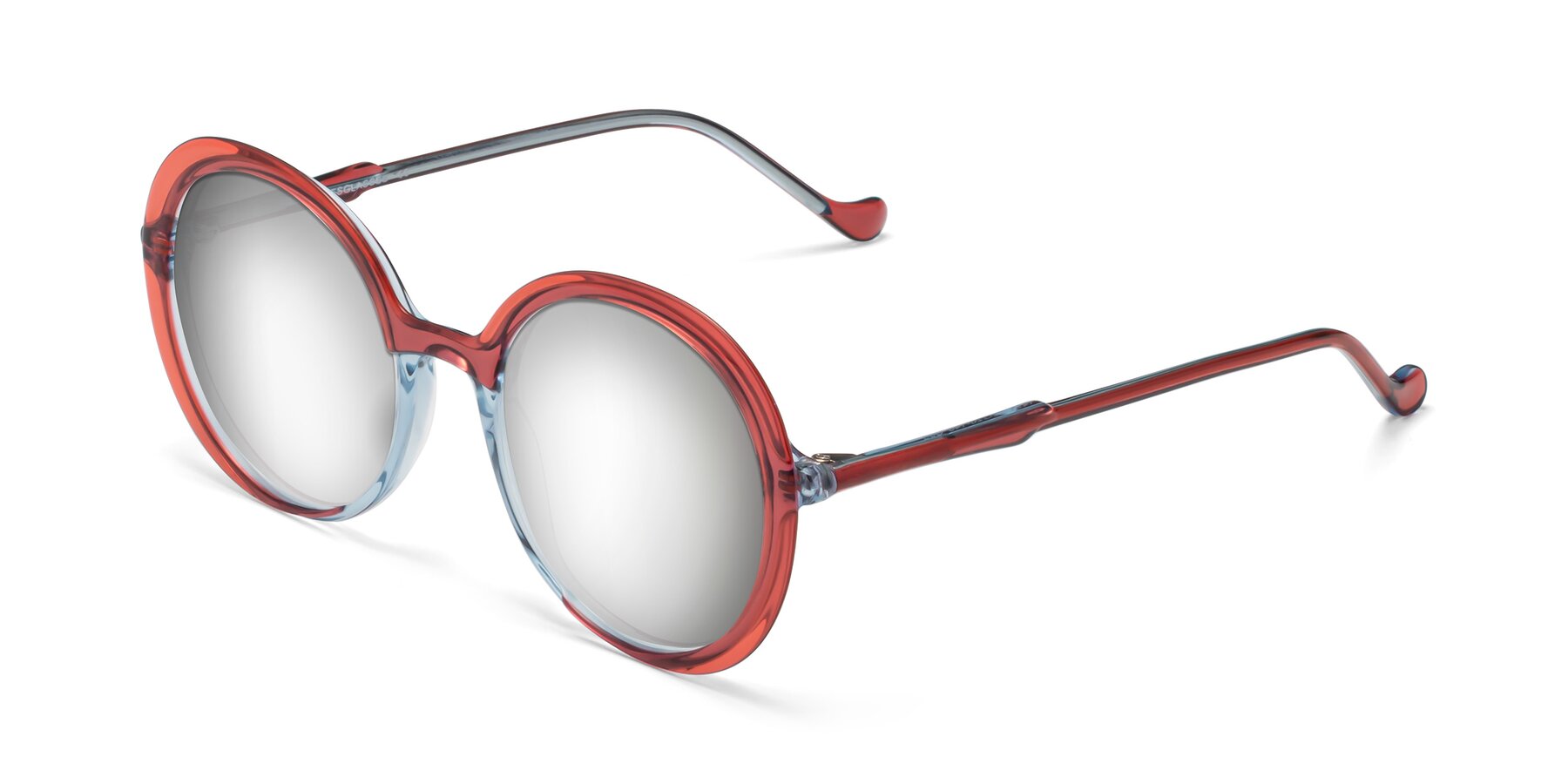 Angle of 1471 in Red with Silver Mirrored Lenses