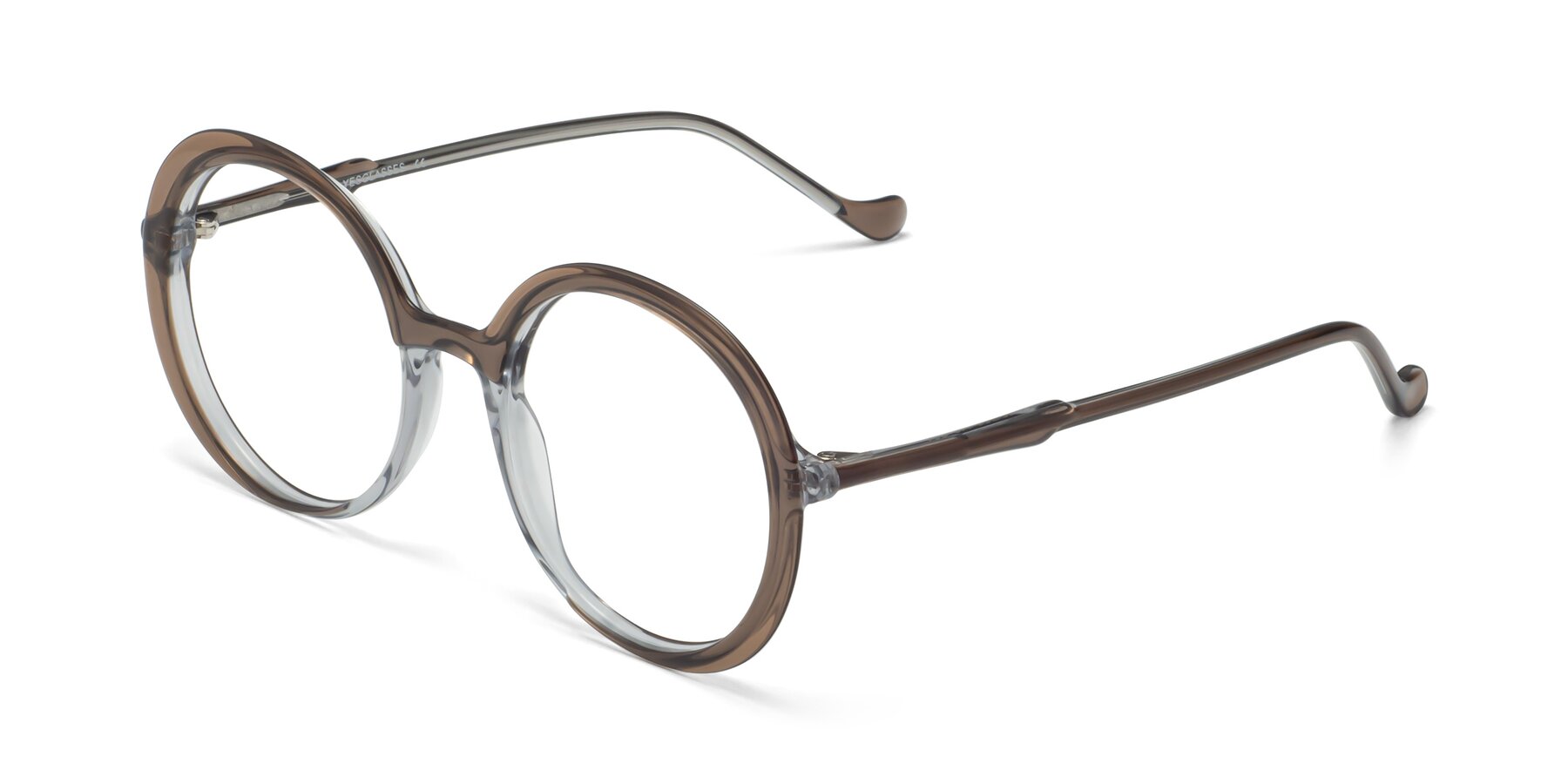 Angle of 1471 in Brown with Clear Reading Eyeglass Lenses
