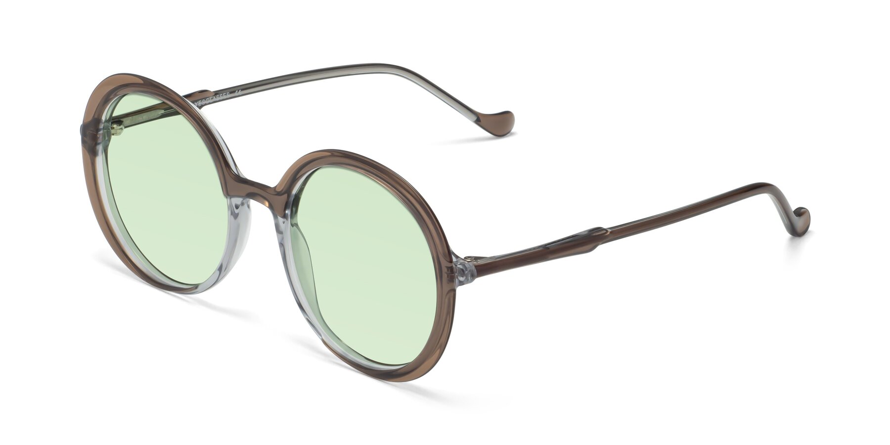 Angle of 1471 in Brown with Light Green Tinted Lenses