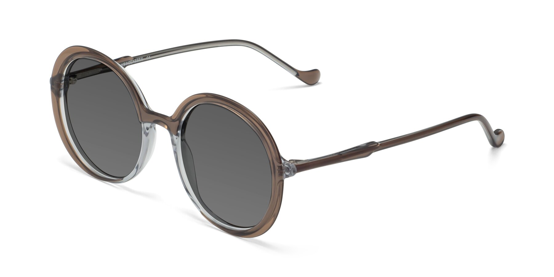 Angle of 1471 in Brown with Medium Gray Tinted Lenses