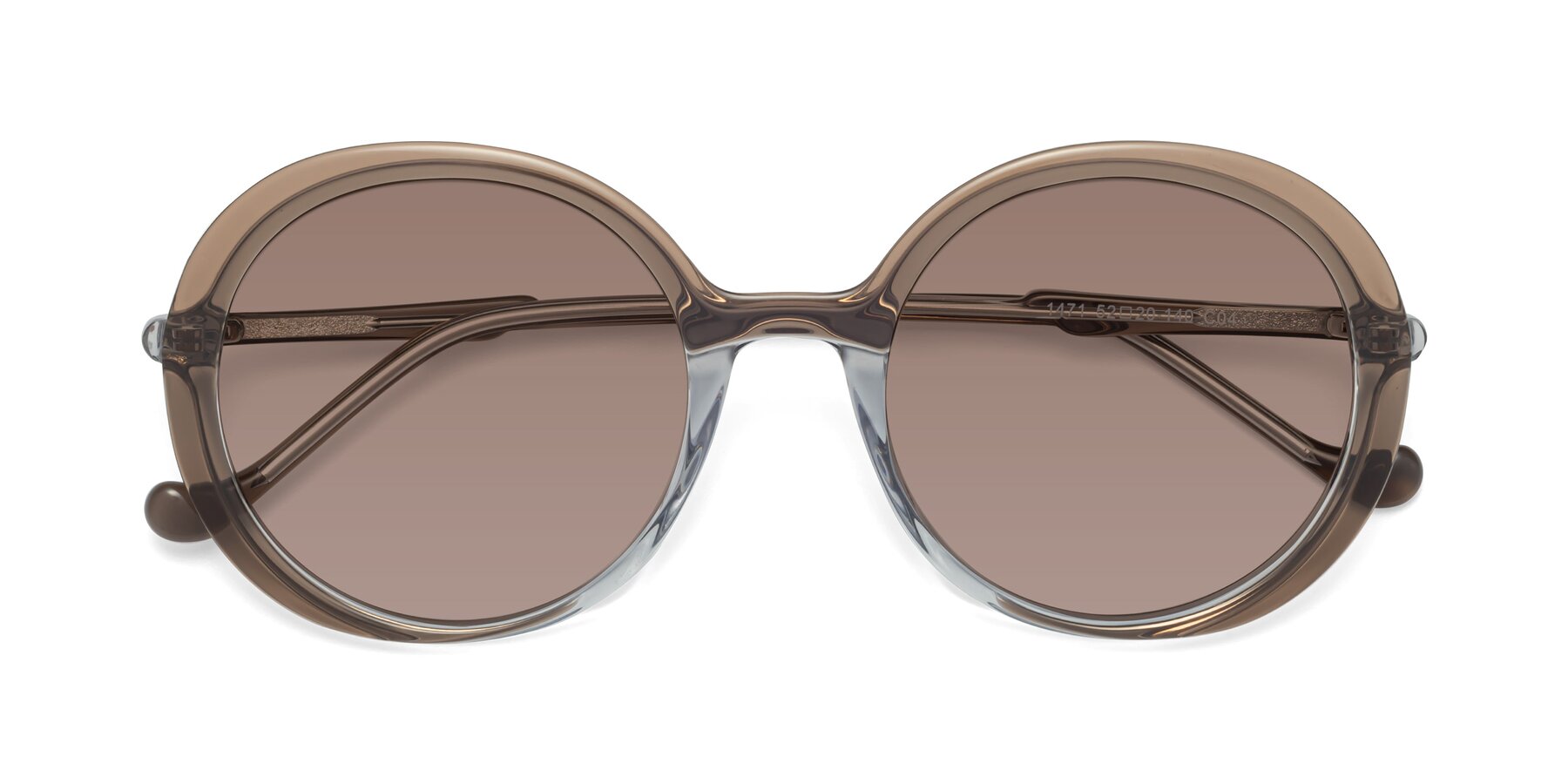 Folded Front of 1471 in Brown with Medium Brown Tinted Lenses