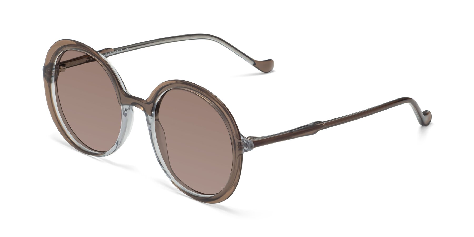 Angle of 1471 in Brown with Medium Brown Tinted Lenses
