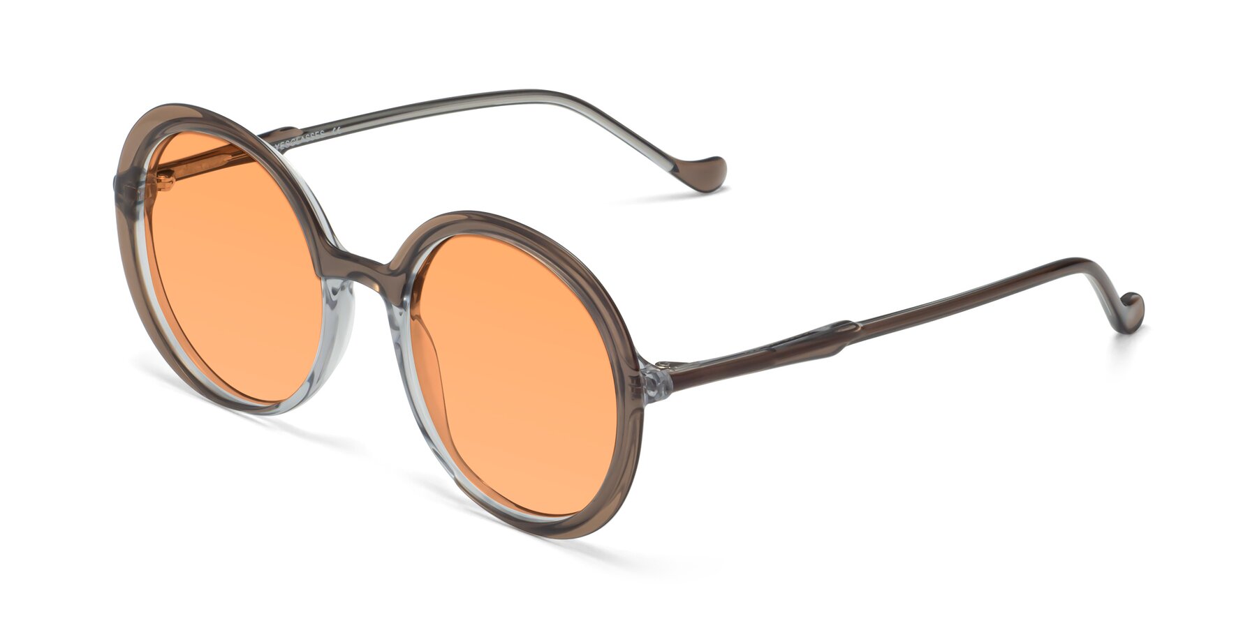 Angle of 1471 in Brown with Medium Orange Tinted Lenses