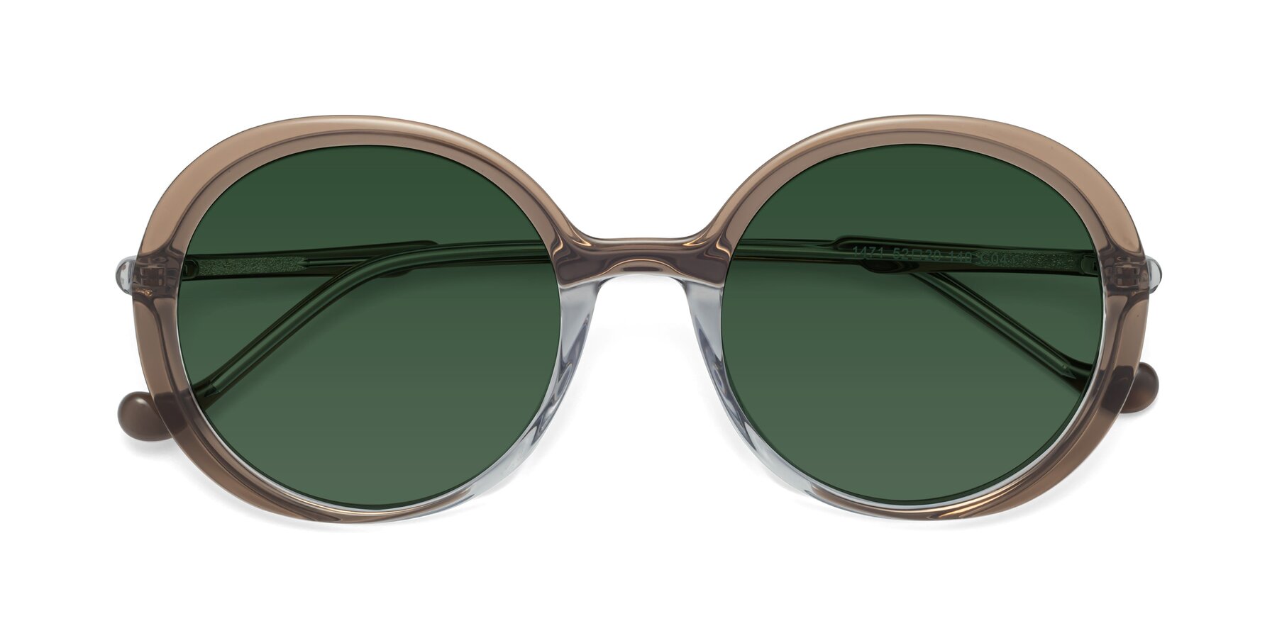 Folded Front of 1471 in Brown with Green Tinted Lenses