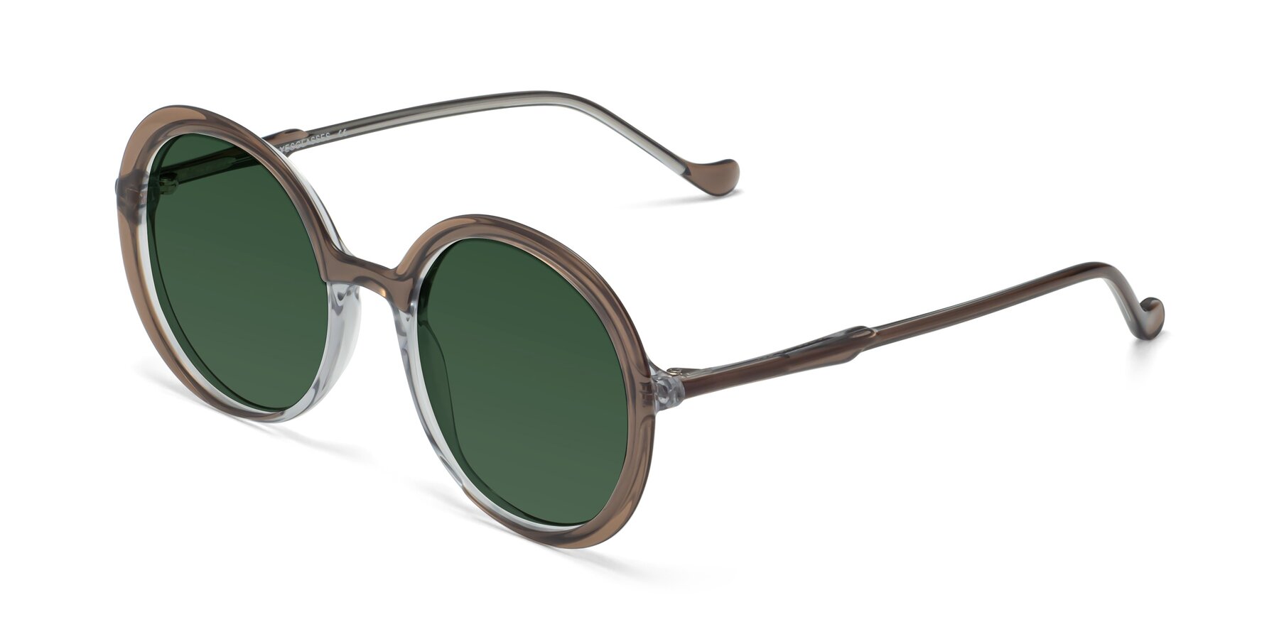 Angle of 1471 in Brown with Green Tinted Lenses