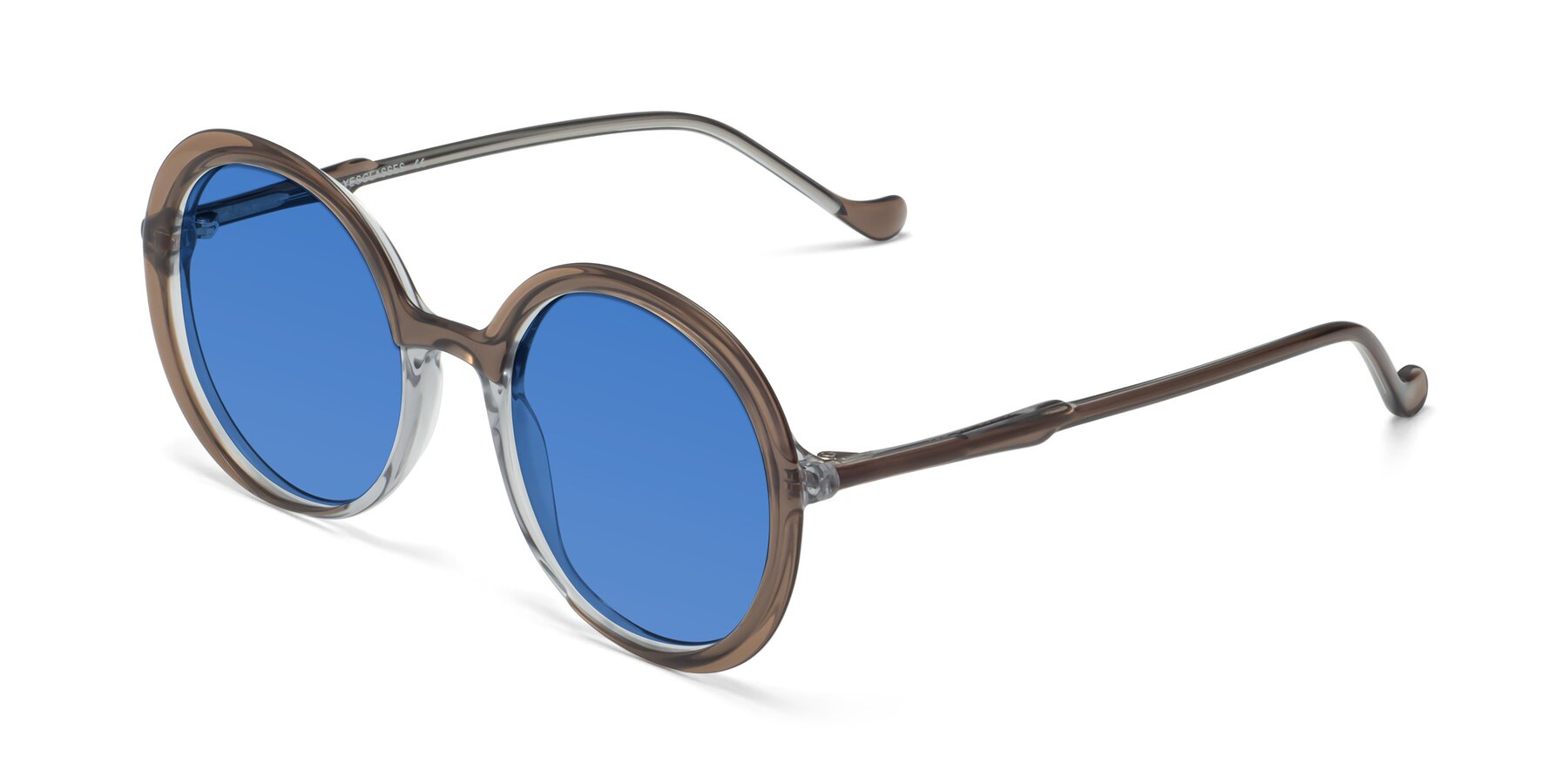 Angle of 1471 in Brown with Blue Tinted Lenses
