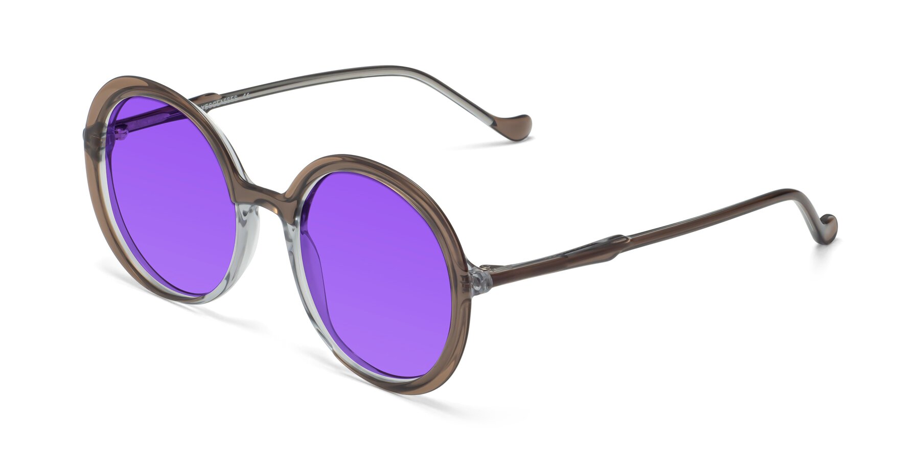 Angle of 1471 in Brown with Purple Tinted Lenses