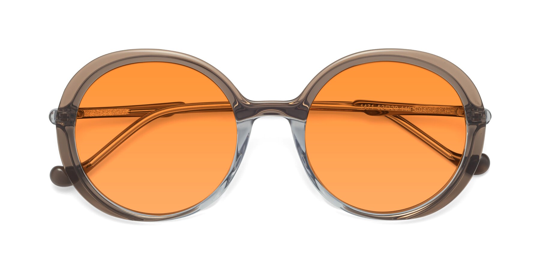Folded Front of 1471 in Brown with Orange Tinted Lenses