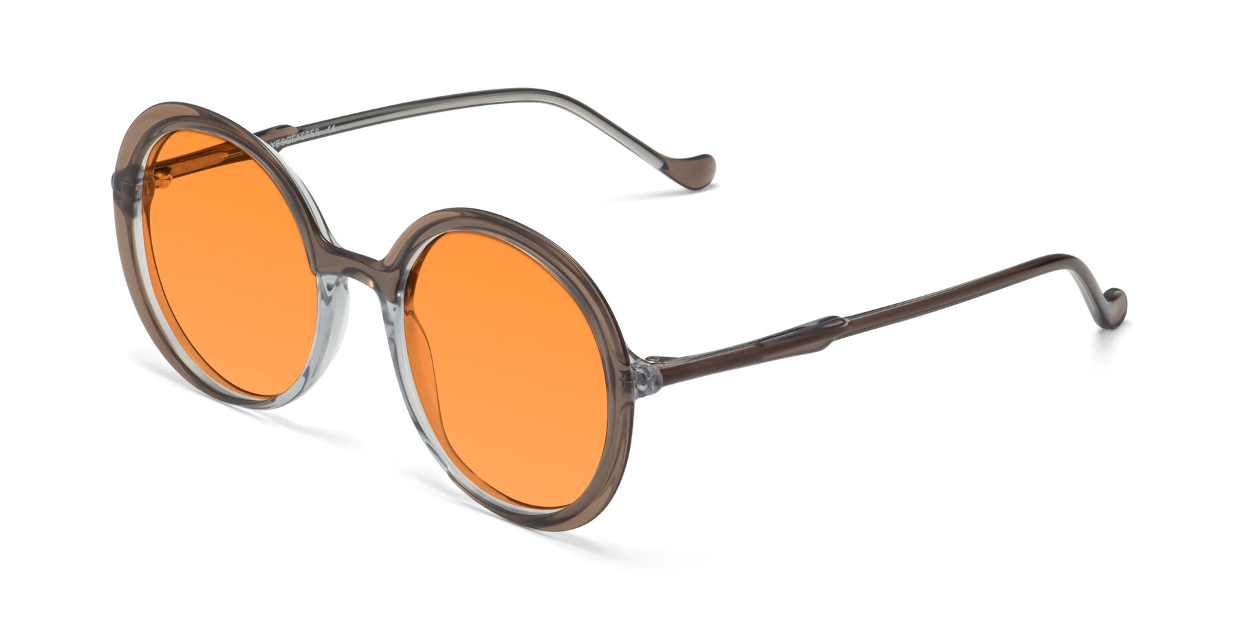 Angle of 1471 in Brown with Orange Tinted Lenses