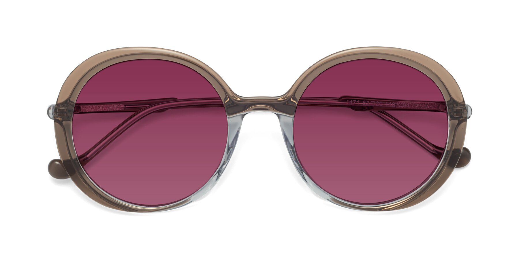 Folded Front of 1471 in Brown with Wine Tinted Lenses