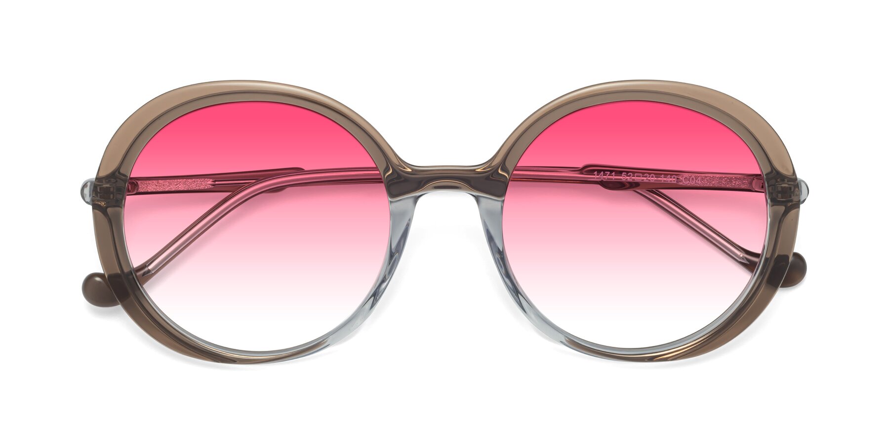 Folded Front of 1471 in Brown with Pink Gradient Lenses