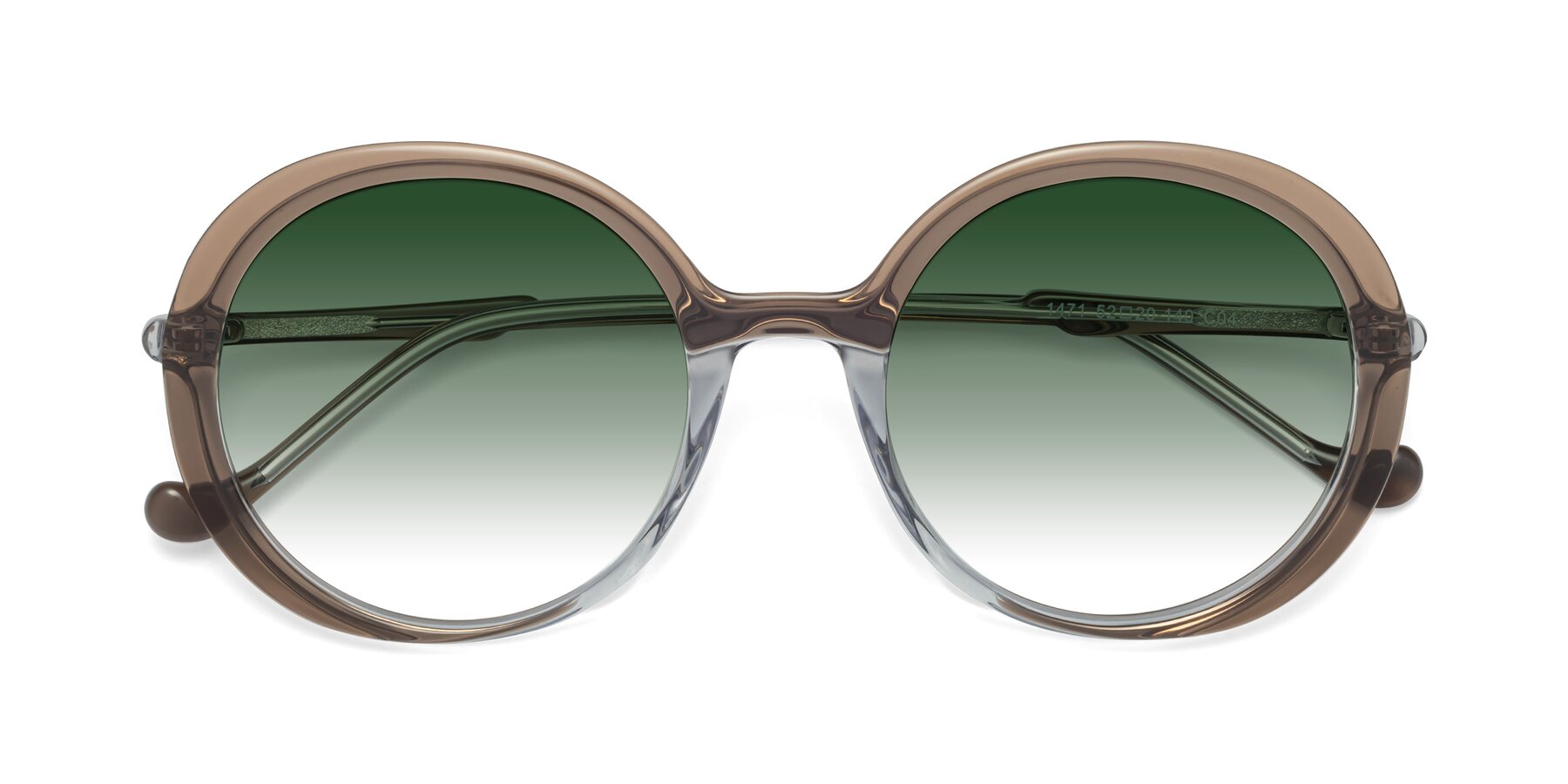 Folded Front of 1471 in Brown with Green Gradient Lenses