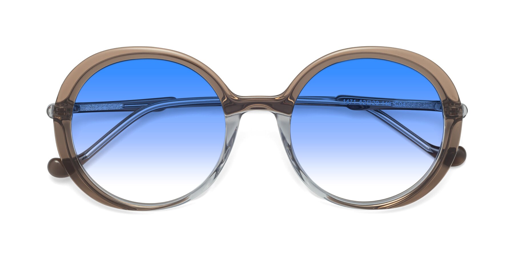 Folded Front of 1471 in Brown with Blue Gradient Lenses