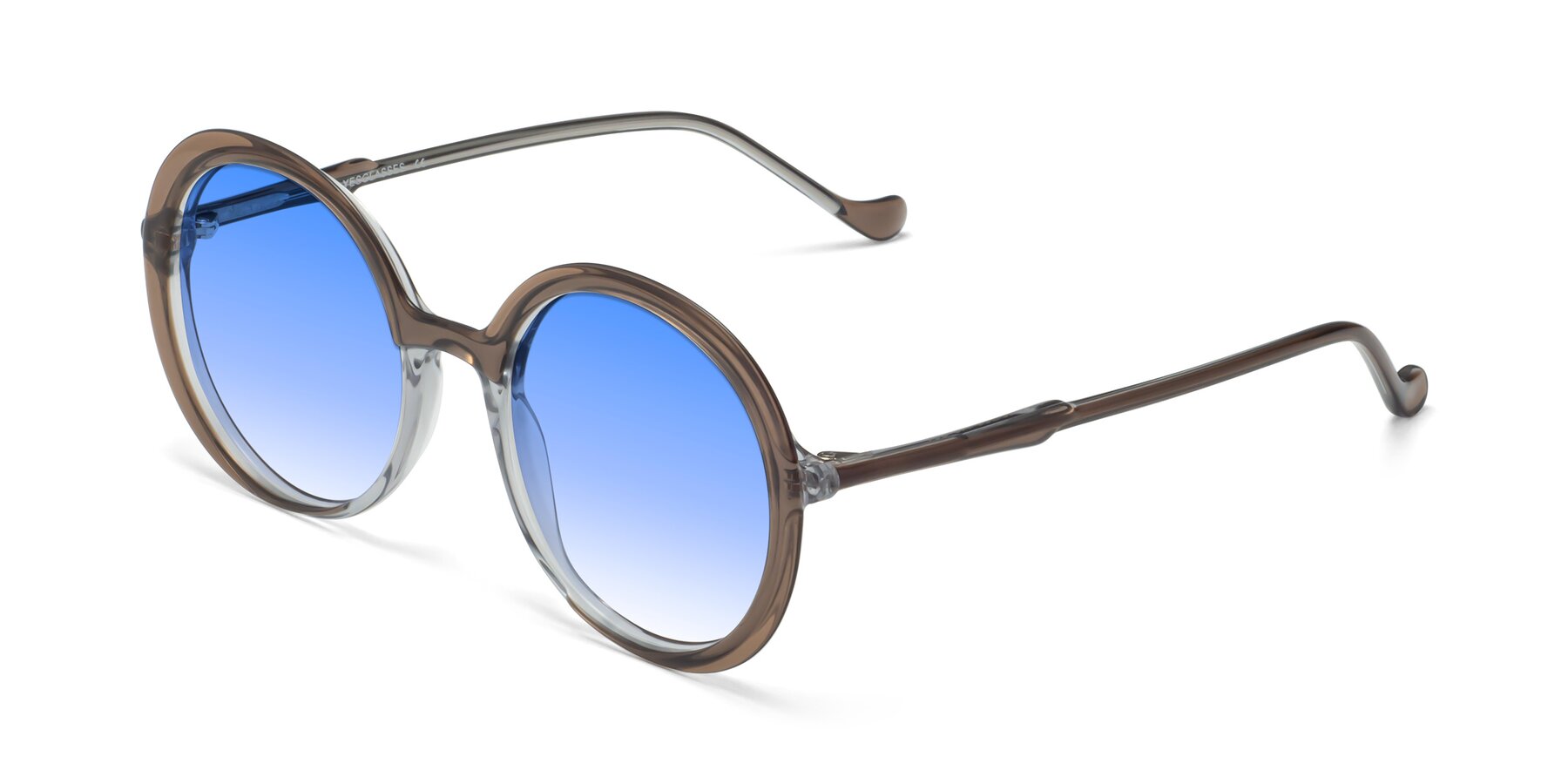 Angle of 1471 in Brown with Blue Gradient Lenses