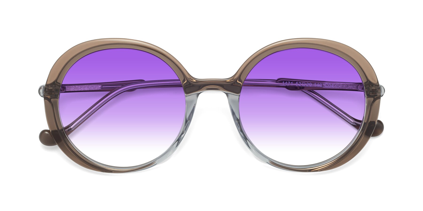 Folded Front of 1471 in Brown with Purple Gradient Lenses