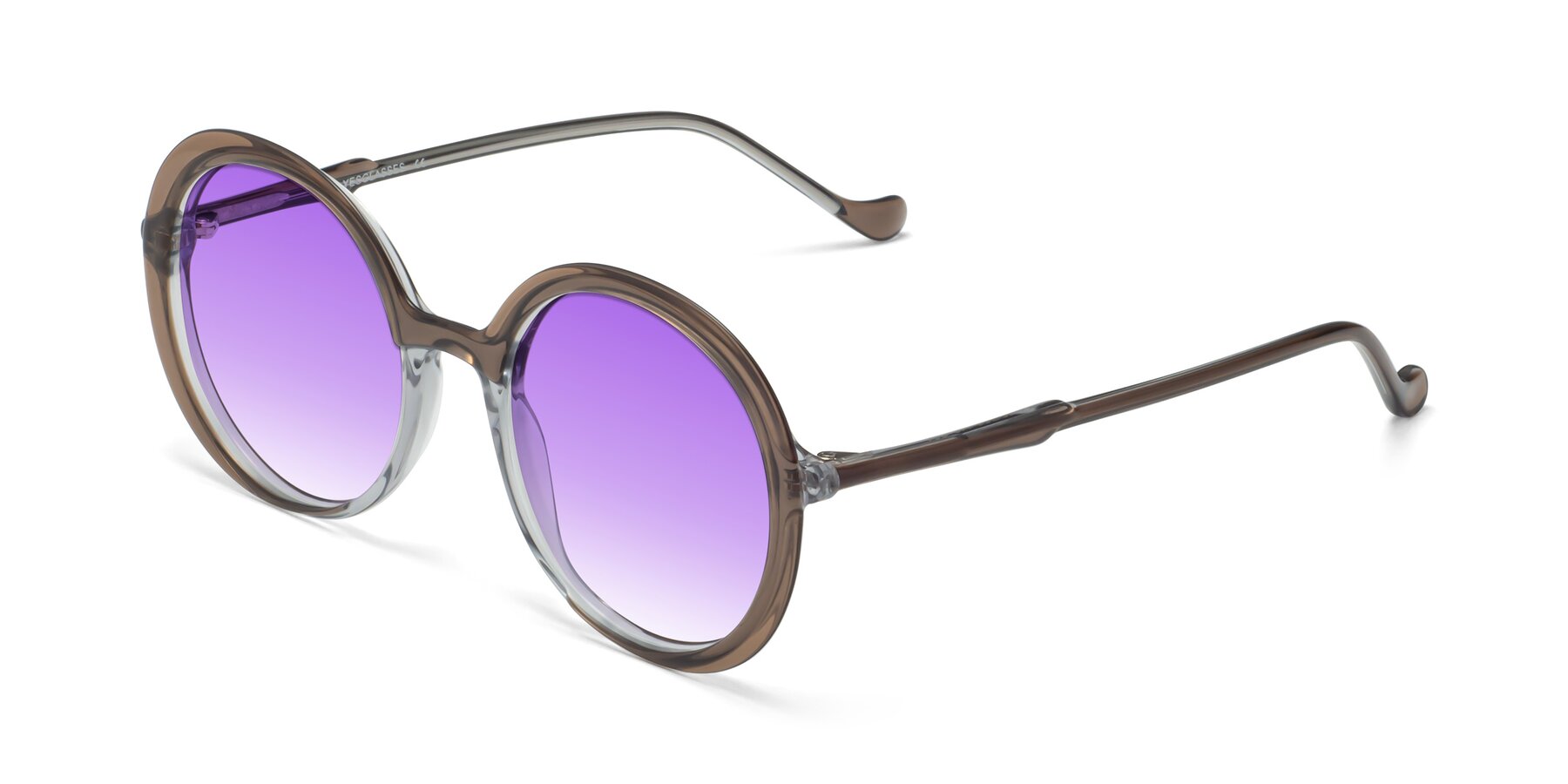 Angle of 1471 in Brown with Purple Gradient Lenses