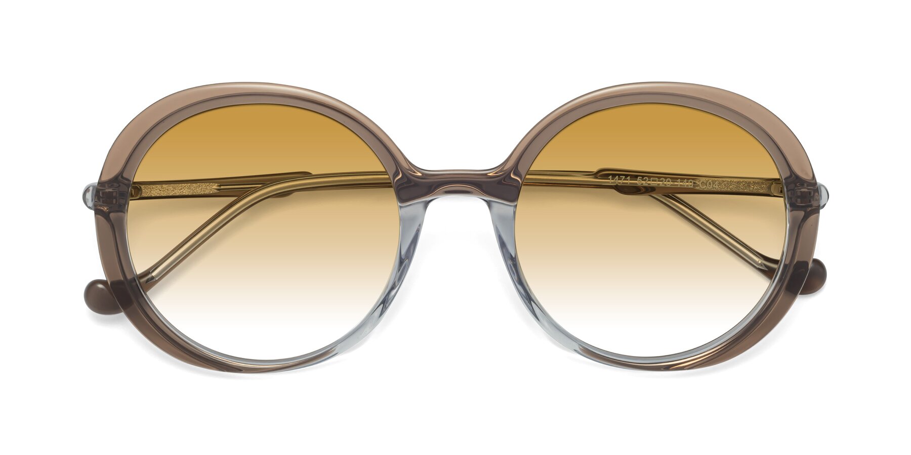 Folded Front of 1471 in Brown with Champagne Gradient Lenses