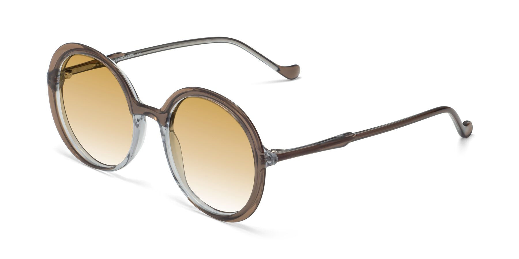 Angle of 1471 in Brown with Champagne Gradient Lenses