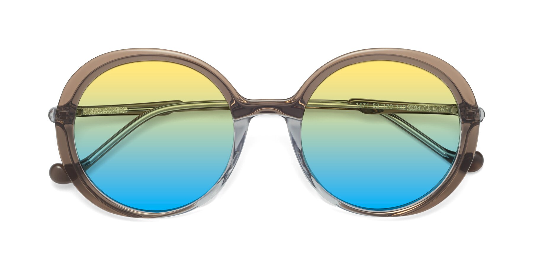 Folded Front of 1471 in Brown with Yellow / Blue Gradient Lenses