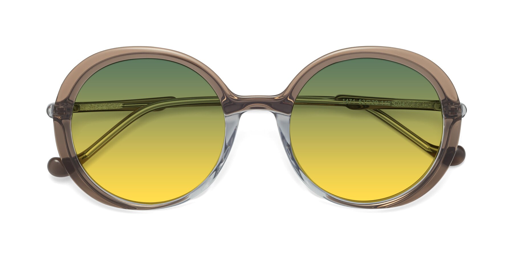 Folded Front of 1471 in Brown with Green / Yellow Gradient Lenses