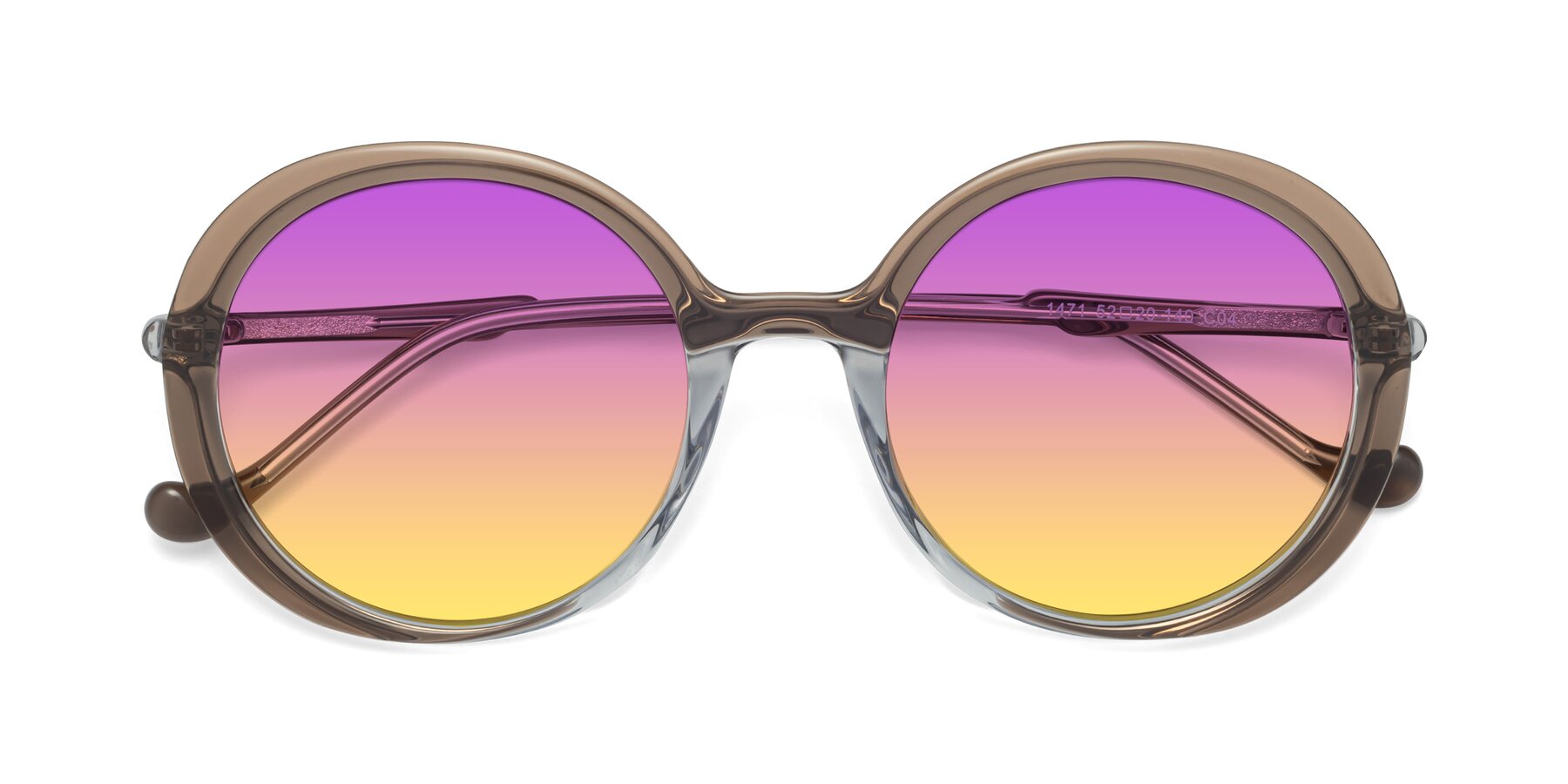 Folded Front of 1471 in Brown with Purple / Yellow Gradient Lenses
