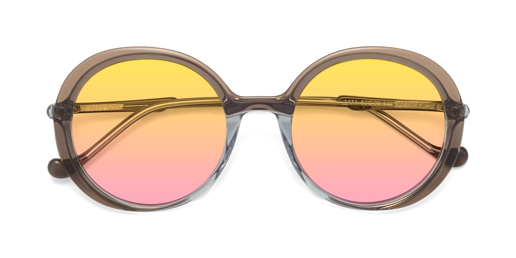 Folded Front of 1471 in Brown with Yellow / Pink Gradient Lenses