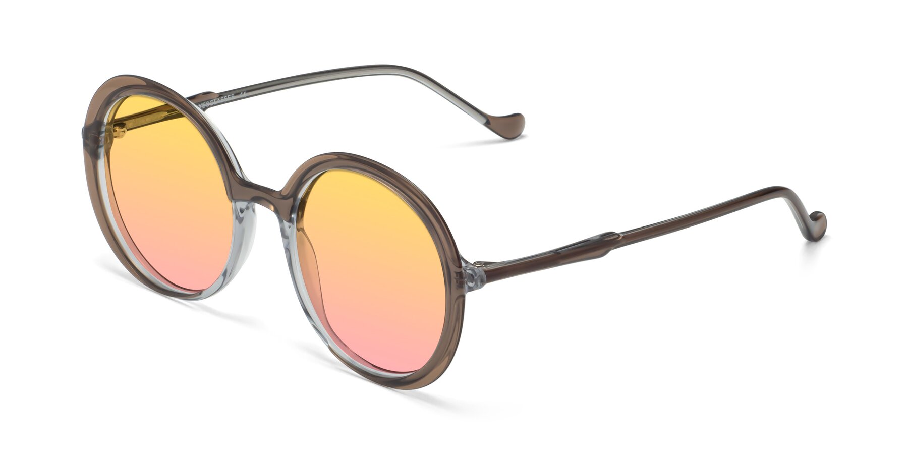 Angle of 1471 in Brown with Yellow / Pink Gradient Lenses