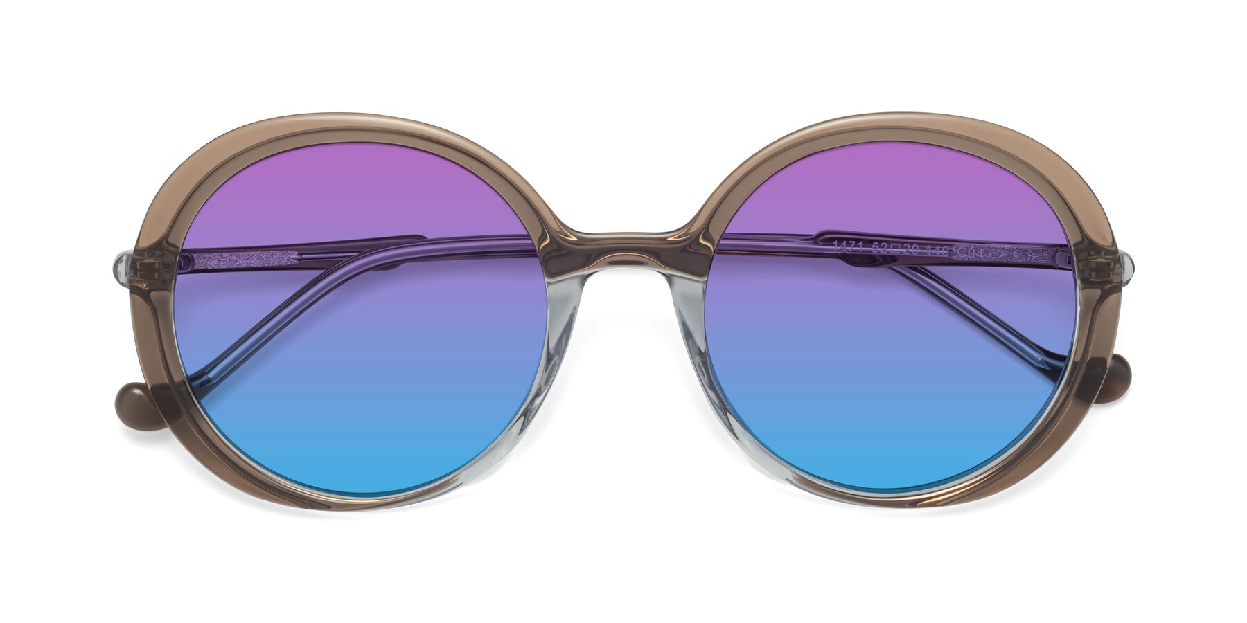 Folded Front of 1471 in Brown with Purple / Blue Gradient Lenses