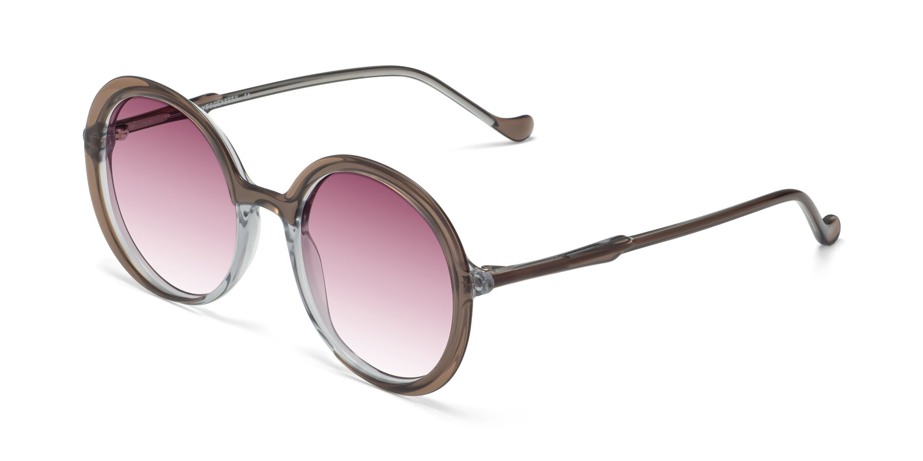 Angle of 1471 in Brown with Wine Gradient Lenses